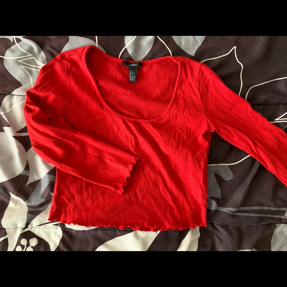 Ribbed cropped quarter sleeve